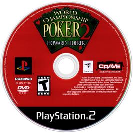 Artwork on the Disc for World Championship Poker 2 featuring Howard Lederer on the Sony Playstation 2.