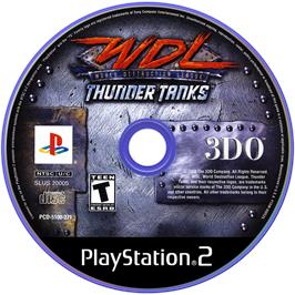 Artwork on the Disc for World Destruction League: Thunder Tanks on the Sony Playstation 2.