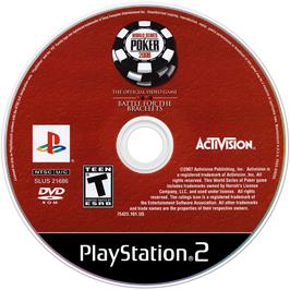 Artwork on the Disc for World Series of Poker 2008: Battle for the Bracelets on the Sony Playstation 2.