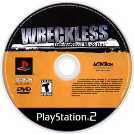 Artwork on the Disc for Wreckless: The Yakuza Missions on the Sony Playstation 2.