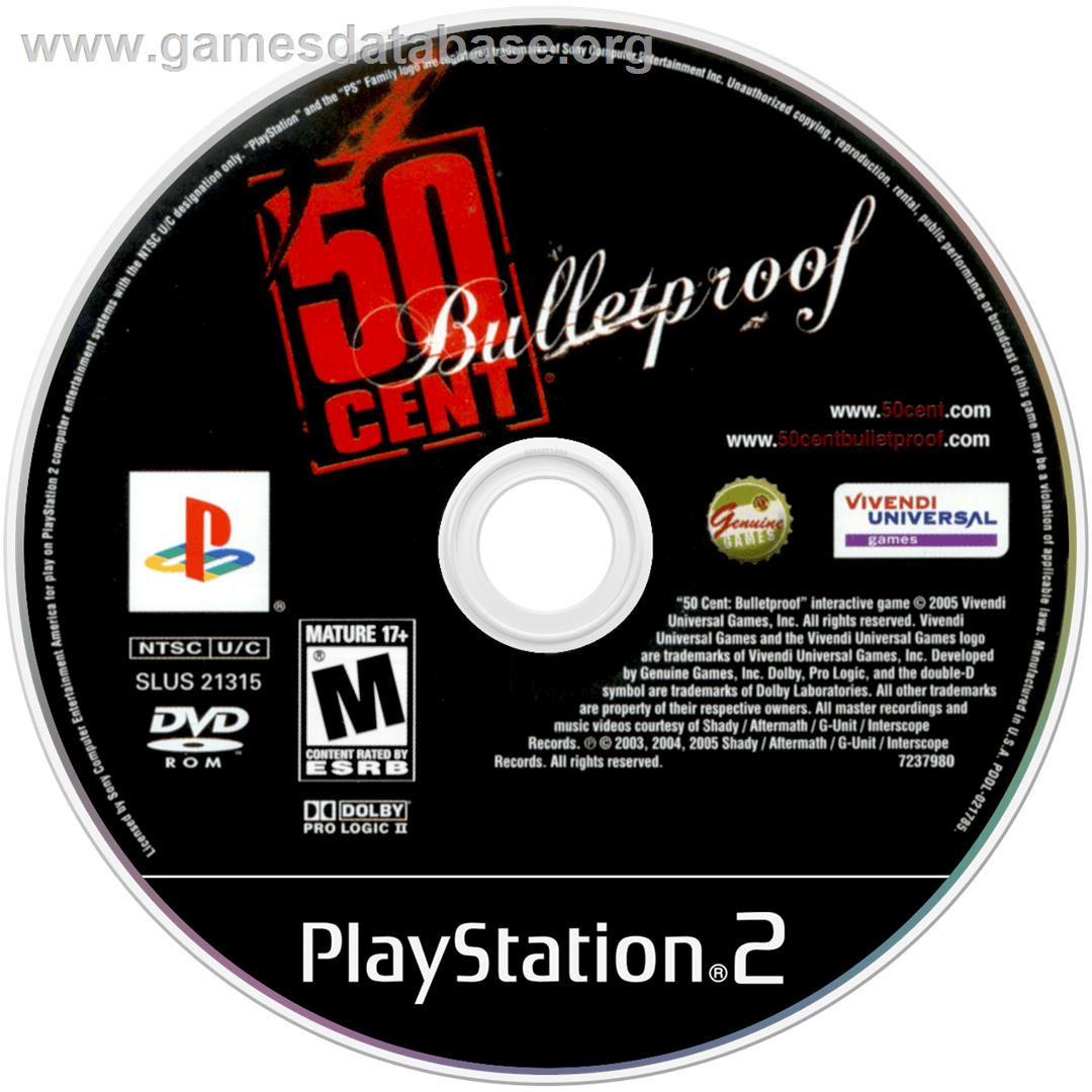50 Cent: Bulletproof - Sony Playstation 2 - Artwork - Disc