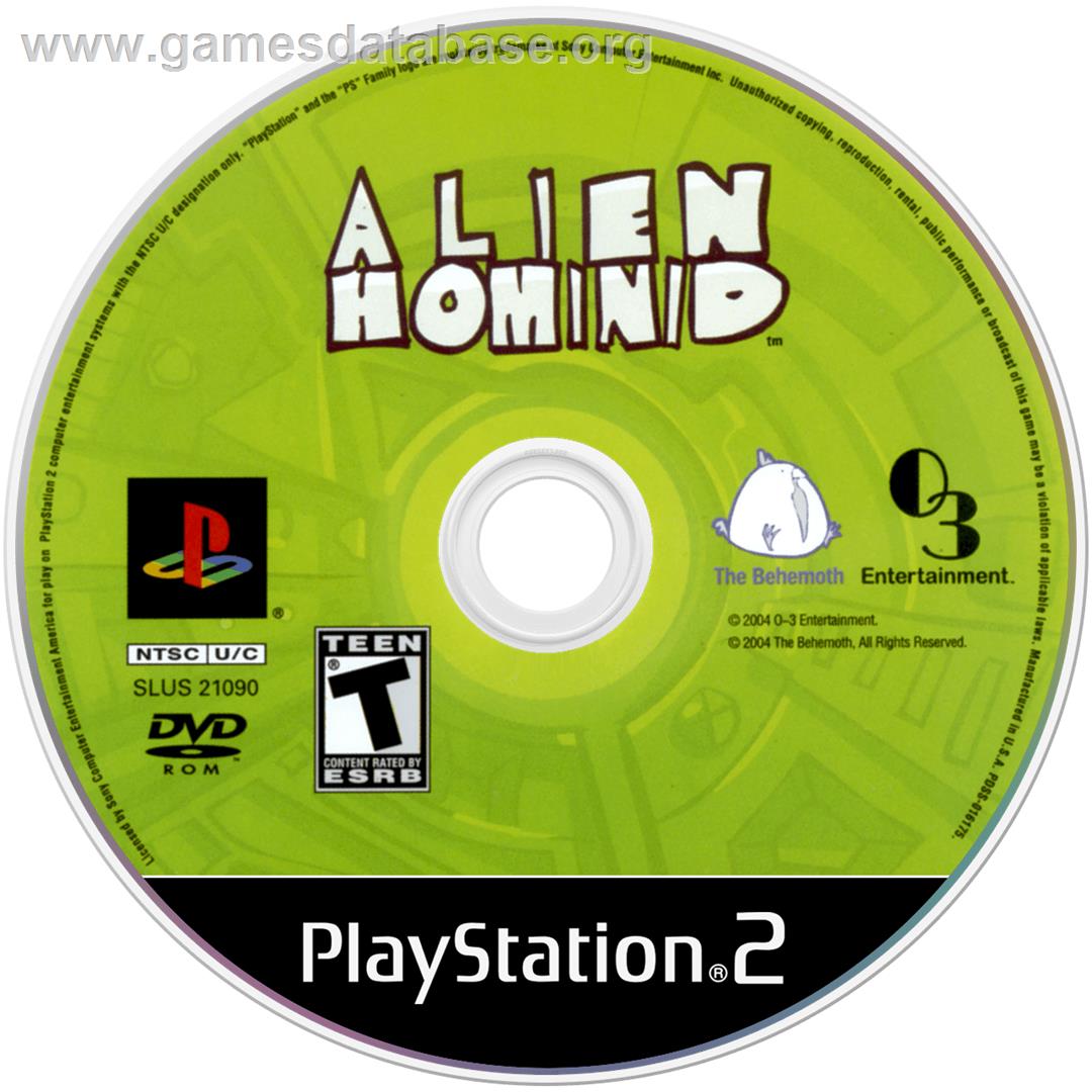 Alien Hominid - Sony Playstation 2 - Artwork - Disc