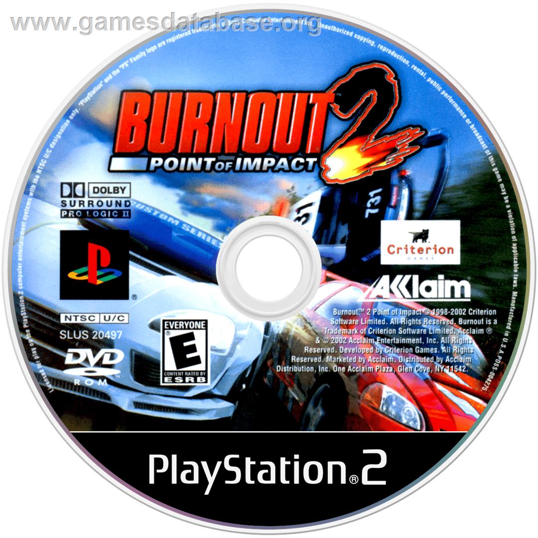 Burnout 2: Point of Impact - Sony Playstation 2 - Artwork - Disc