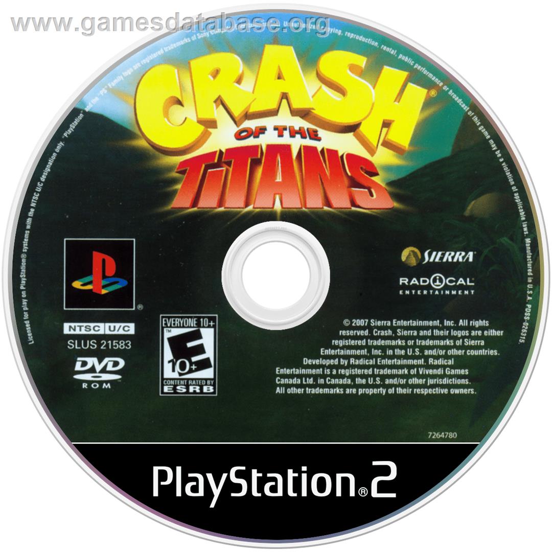 Crash of the Titans - Sony Playstation 2 - Artwork - Disc