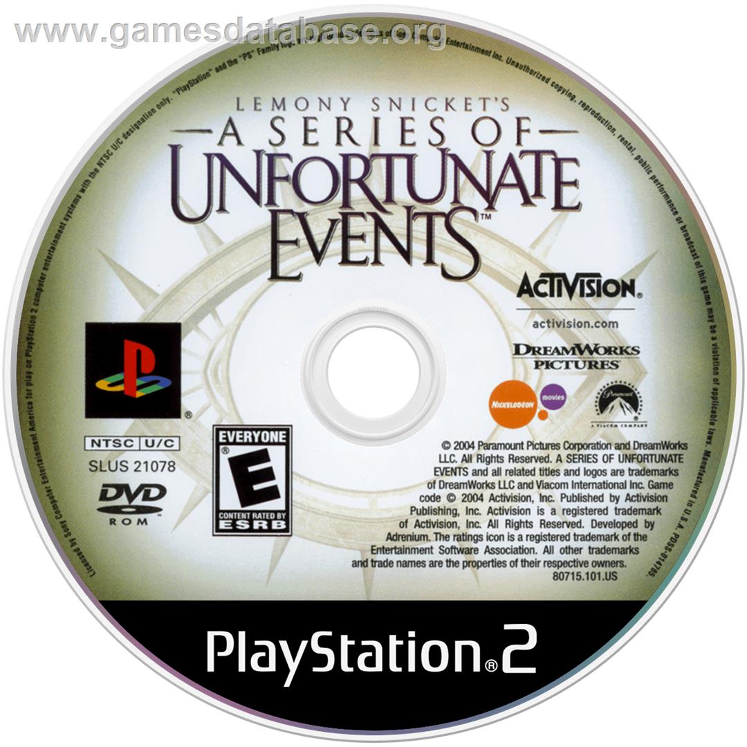 Lemony Snicket's A Series of Unfortunate Events - Sony Playstation 2 - Artwork - Disc