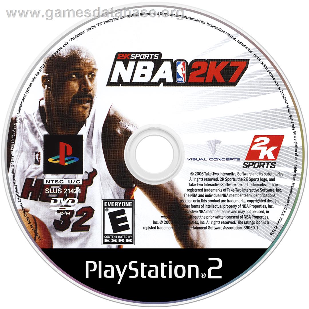 NBA 2K7 - Sony Playstation 2 - Artwork - Disc