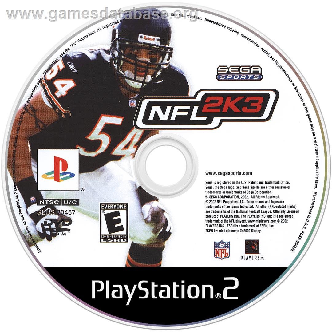 NFL 2K3 - Sony Playstation 2 - Artwork - Disc