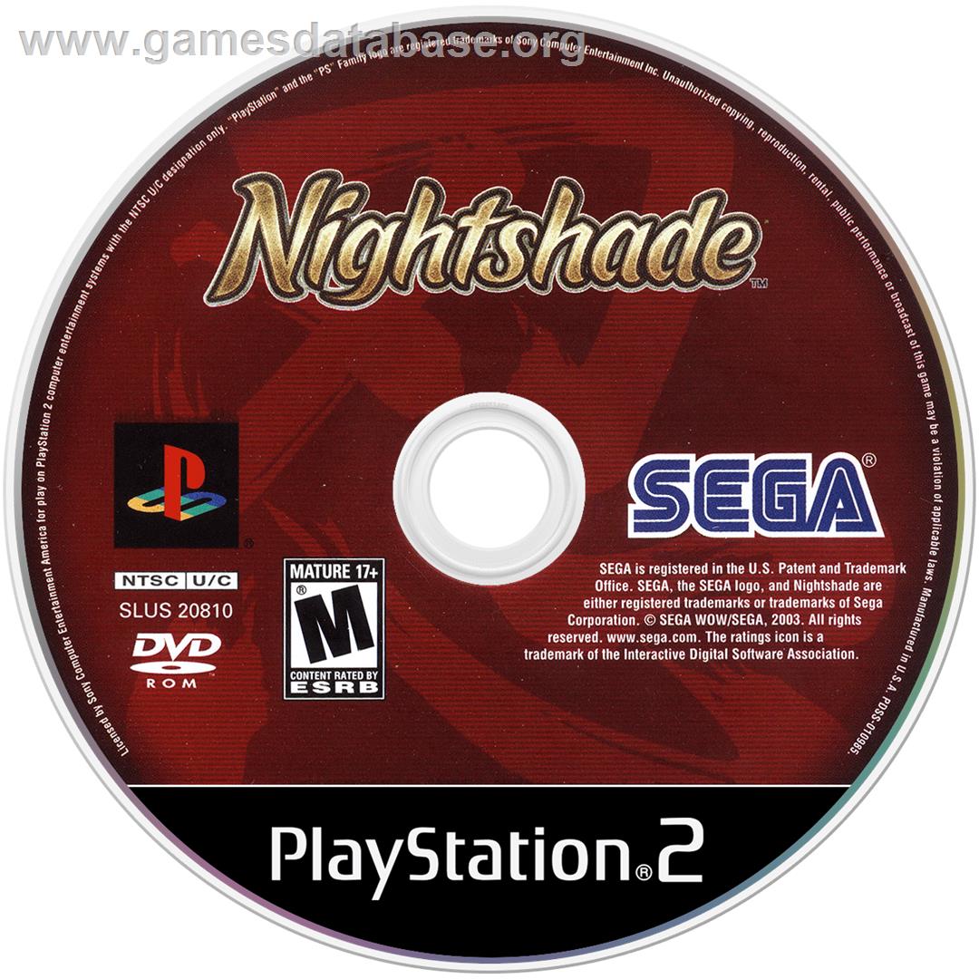 Night Shade - Sony Playstation 2 - Artwork - Disc