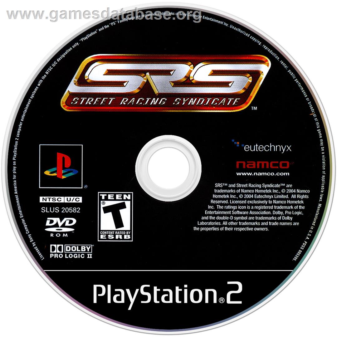 SRS: Street Racing Syndicate - Sony Playstation 2 - Artwork - Disc