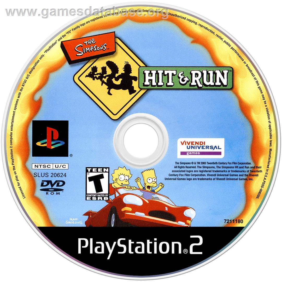 Simpsons: Hit & Run - Sony Playstation 2 - Artwork - Disc