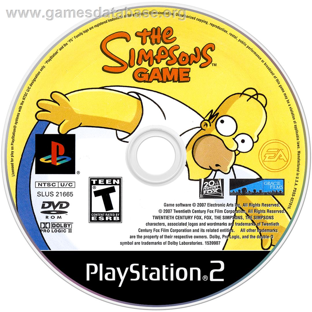 Simpsons Game - Sony Playstation 2 - Artwork - Disc