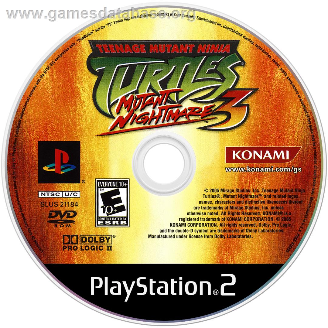 Teenage Mutant Ninja Turtles 3: Mutant Nightmare - Sony Playstation 2 - Artwork - Disc