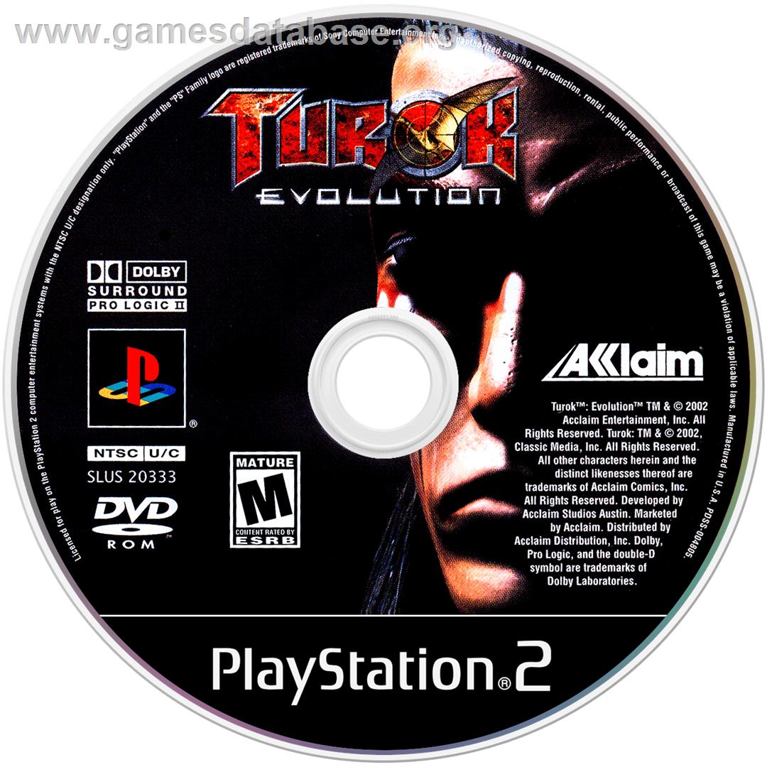 Turok: Evolution - Sony Playstation 2 - Artwork - Disc