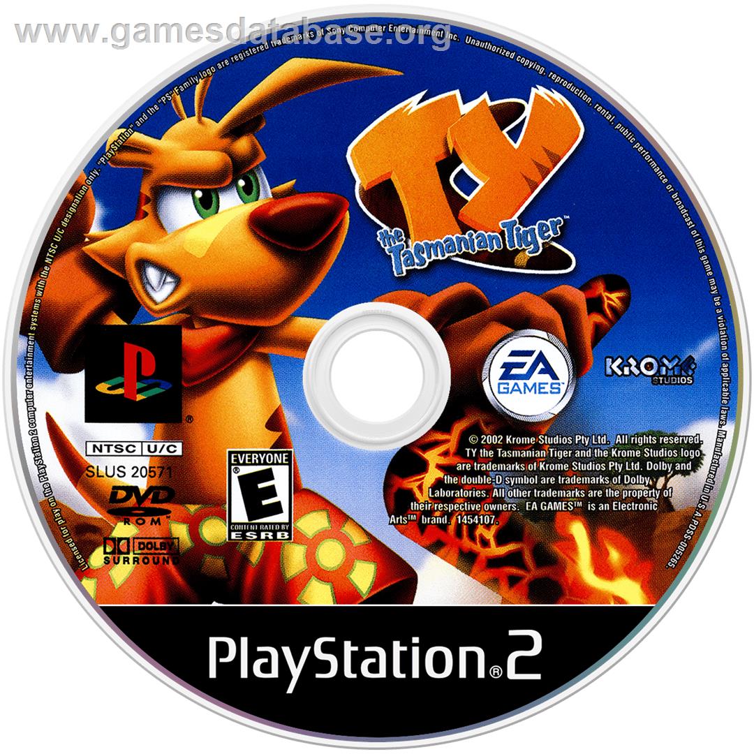 Ty the Tasmanian Tiger - Sony Playstation 2 - Artwork - Disc
