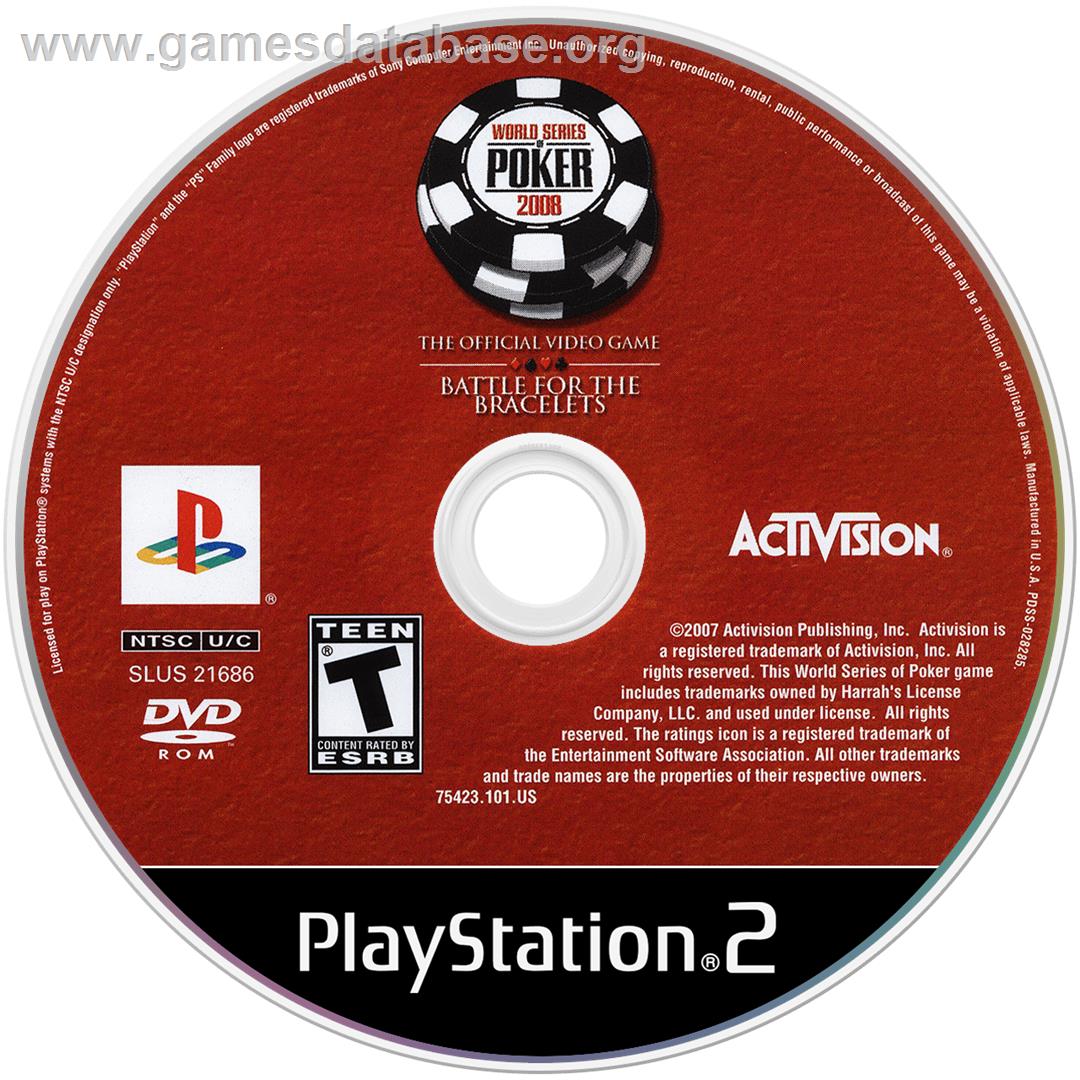 World Series of Poker 2008: Battle for the Bracelets - Sony Playstation 2 - Artwork - Disc