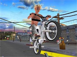 In game image of BMX XXX on the Sony Playstation 2.