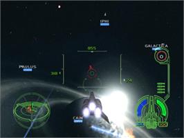 In game image of Battlestar Galactica on the Sony Playstation 2.