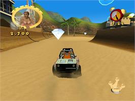 In game image of Beach King Stunt Racing on the Sony Playstation 2.