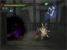 In game image of Blood Will Tell - Tezuka Osamu's Dororo on the Sony Playstation 2.