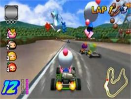 In game image of Bomberman Kart on the Sony Playstation 2.