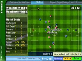 In game image of Championship Manager 2006 on the Sony Playstation 2.