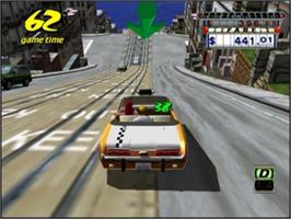In game image of Crazy Taxi on the Sony Playstation 2.