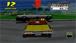 In game image of Crazy Taxi on the Sony Playstation 2.