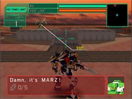 In game image of Cyber Troopers - Virtual-On Marz on the Sony Playstation 2.