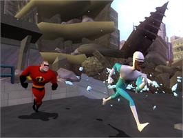 In game image of Disney Pixar The Incredibles - Rise Of The Underminer on the Sony Playstation 2.