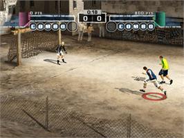 In game image of FIFA Street on the Sony Playstation 2.