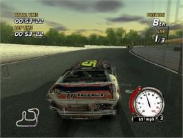 In game image of FlatOut on the Sony Playstation 2.