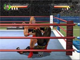 In game image of Galactic Wrestling Featuring Ultimate Muscle on the Sony Playstation 2.