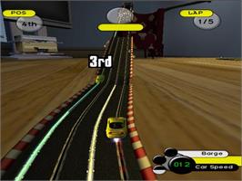 In game image of Grooverider Slot Car Racing on the Sony Playstation 2.