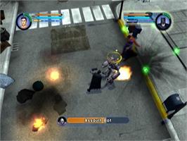 In game image of Justice League Heroes on the Sony Playstation 2.