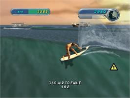 In game image of Kelly Slater's Pro Surfer on the Sony Playstation 2.