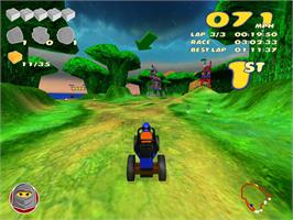 In game image of Lego Racers 2 on the Sony Playstation 2.