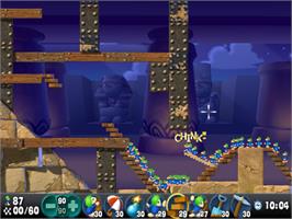 In game image of Lemmings on the Sony Playstation 2.
