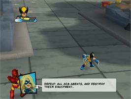In game image of Marvel Super Hero Squad on the Sony Playstation 2.