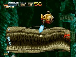 In game image of Metal Slug 3 on the Sony Playstation 2.