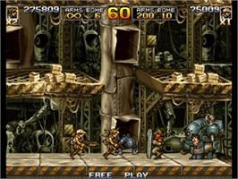 In game image of Metal Slug 5 on the Sony Playstation 2.