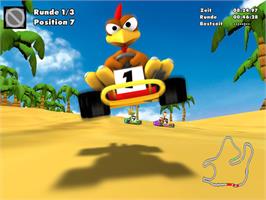 In game image of Moorhuhn Fun Kart 2008 on the Sony Playstation 2.