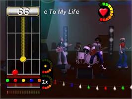 In game image of Popstar Guitar on the Sony Playstation 2.