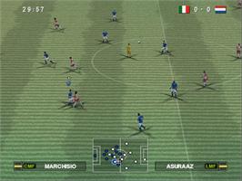In game image of Pro Evolution Soccer 2013 on the Sony Playstation 2.