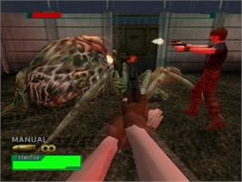 In game image of Resident Evil - Survivor 2, Code, Veronica on the Sony Playstation 2.