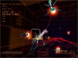 In game image of Rez on the Sony Playstation 2.