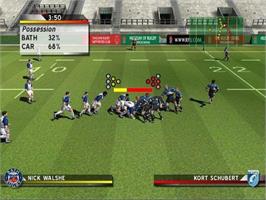 In game image of Rugby Challenge 2006 on the Sony Playstation 2.