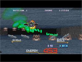 In game image of Sega Ages 2500 Series Vol. 30 - Galaxy Force II - Special Extended Edition on the Sony Playstation 2.