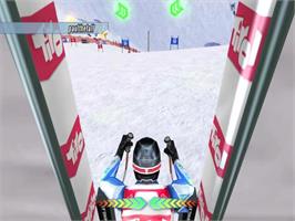 In game image of Ski Racing 2005 Featuring Hermann Maier on the Sony Playstation 2.