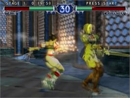 In game image of SoulCalibur 2 on the Sony Playstation 2.