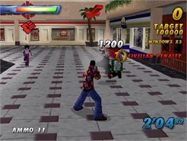 In game image of State Of Emergency on the Sony Playstation 2.
